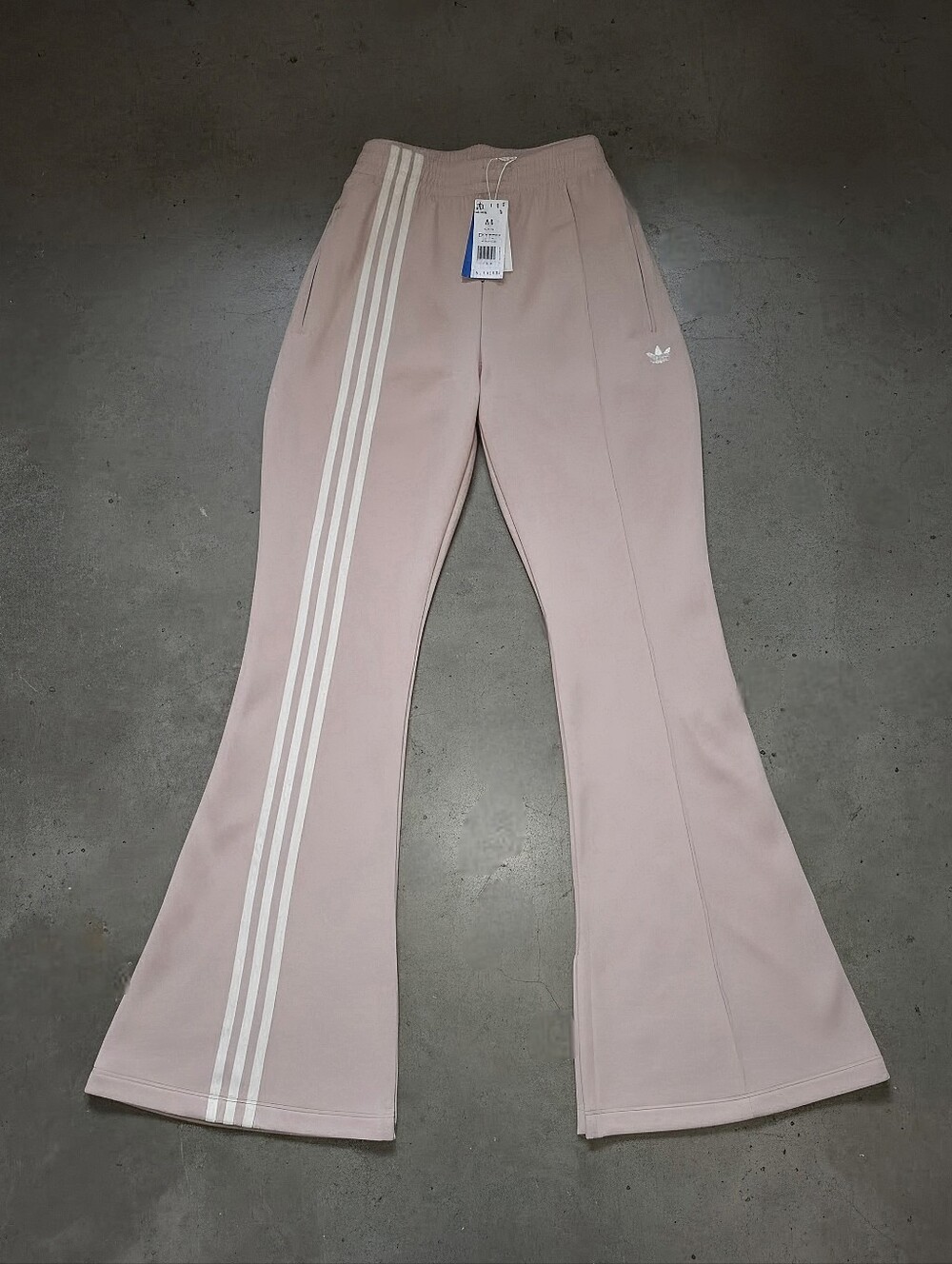 NWT Adidas Originals 3 Stripes Firebird Track Pants | Ash Pearl, XL